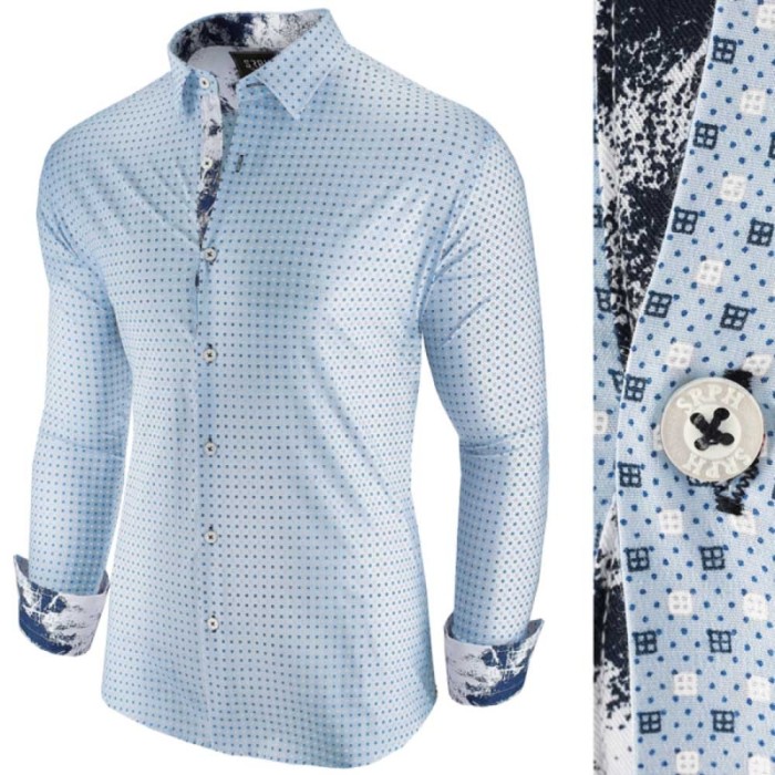 Camasa pentru barbati albastru slim fit casual Patterned Jack Camasa pentru barbati albastru slim fit casual Patterned Jack