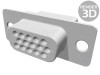 Conector D-Sub 15 Pin Mamă fără Contacte pe Cablu, TE Connectivity