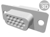 Conector D-Sub 15 Pin Mamă fără Contacte pe Cablu, TE Connectivity