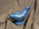 Arta si Traditie - Fluier din ceramica cu glazura albastra in forma de pasare !