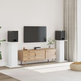 Set 2 Suporturi Boxe Audio vidaXL, Lemn, 30x30x80 cm, Alb, Max 60kg