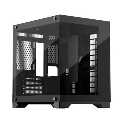 Carcasa 1stplayer mv5 tp cube tower negru tempered glass sloturi expansiune 4 drive bays: 1x3.5hdd foto