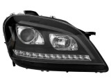 Set faruri tuning Mercedes Clasa ML, 07.2008, partea stanga+dreapta, Taiwan, cu indicator led; cu lumina de parcare LED; H1+H9+LED; electric; negru,