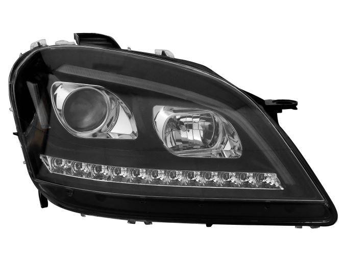 Set faruri tuning Mercedes Clasa ML, 07.2008, partea stanga+dreapta, Taiwan, cu indicator led; cu lumina de parcare LED; H1+H9+LED; electric; negru,