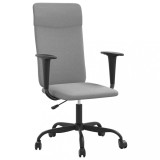 Scaun de birou reglabil in inaltime, gri deschis, textil