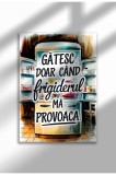 Unframed Kitchen Canvas Poster - Funny Romanian Quote - Digital Print - Cand Frigiderul Ma Provoaca | A3 (29.7 x 42 cm)