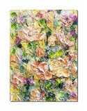 Cumpara ieftin Tablou Flori de magnolie impasto pictat manual, 40x30cm acril pe panza in relief efect 3D, Kenny Varniote