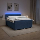 Cumpara ieftin Pat boxspring cu saltea albastru 160 x 200 cm Tesatura