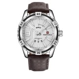 Ceas barbatesc Naviforce Argintiu Quartz Curea piele Data Analog