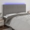 vidaXL Tăblie de pat cu LED, gri &icirc;nchis, 180x5x118/128 cm, textil 3122677