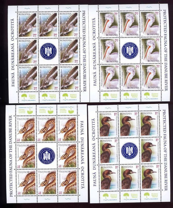 DB Romania 2010 Fauna Dunareana Ocrotita minicoli MNH sau SCHIMB 1:1