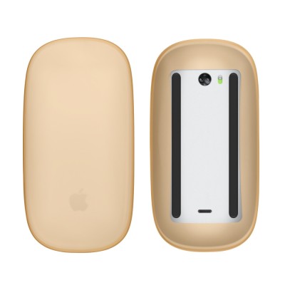 Husa mouse Kwmobile pentru Apple Magic Mouse 1/Magic Mouse 2, Portocaliu, Silicon, KWM000020DM007C foto