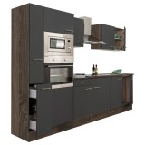Mobilier de bucătărie Yorki 300, corp din stejar Yorki, cu fațade antracit cu finisaj satinat, fără blat de lucru