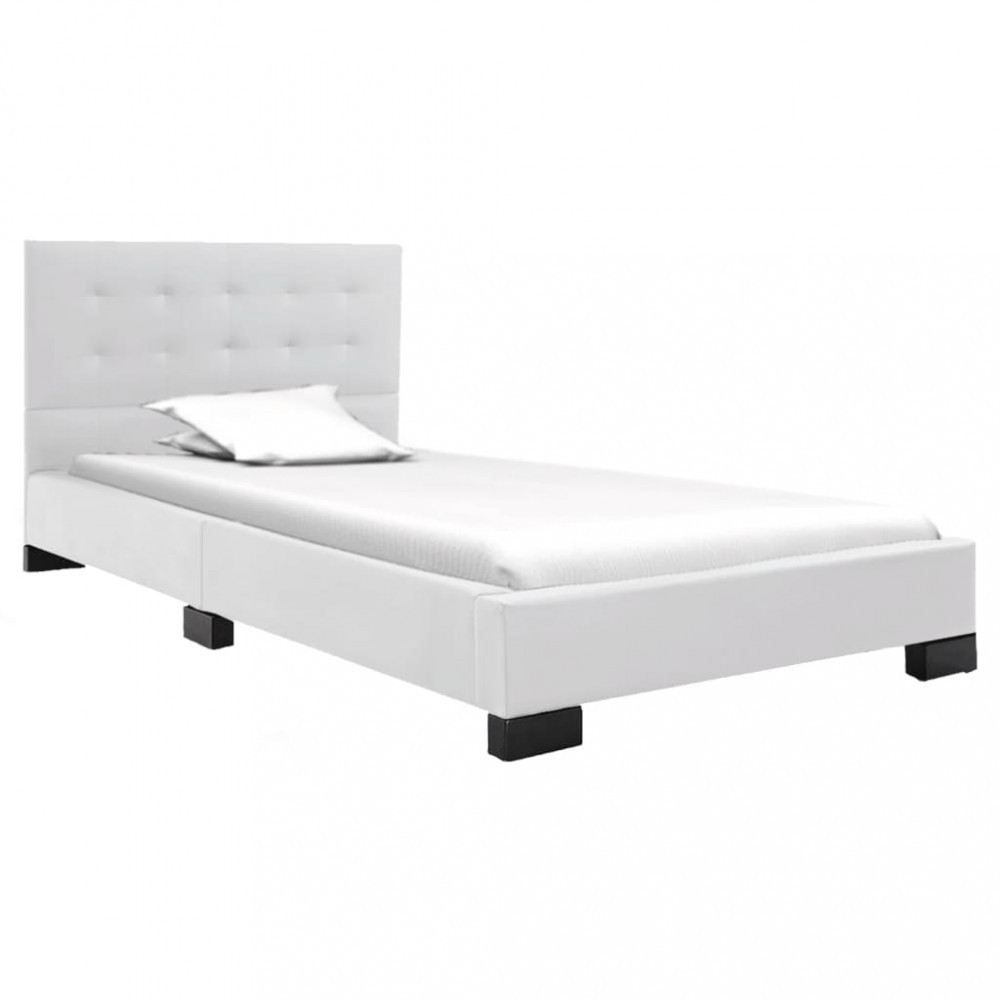 Cadru de pat, alb, 120 x 200 cm, piele artificiala GartenMobel Dekor,  vidaXL | Okazii.ro