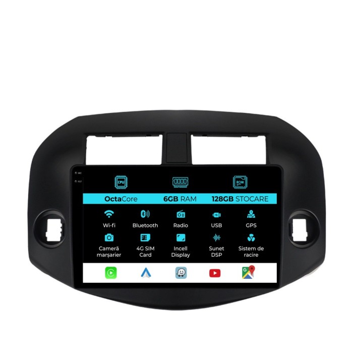 Navigatie Dedicata Toyota Rav 4 (2006-2013), 10Inch, 6Gb Ram, 128Gb Stocare, Carplay