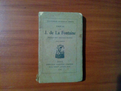 JEAN DE LA FONTAINE - FABLES - Librairie Alphonse Lemerre, 1926, 250 p foto