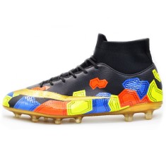 Ghete de fotbal MBrands cu glezniera, pentru teren sintetic / Iarba negru 45