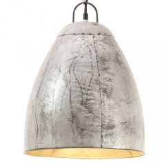 vidaXL Lampa suspendata industriala 25 W, argintiu, 32 cm, E27, rotund foto