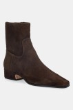 Nokwol cizme din piele &icirc;ntoarsă Dusty Chocolate Suede culoarea maro, cu toc drept, Dusty Chocolate Suede