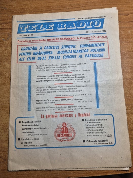 revista tele radio 24- 30 decembrie 1989