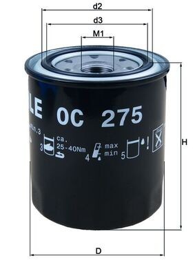 MAHLE OC 275 Filtru ulei foto