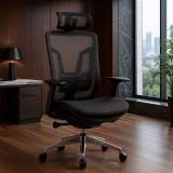 Cumpara ieftin Scaun birou ergonomic multifunctional SYYT 9506, mesh, suport lombar reglabil, cotiere ajustabile,120 kg, negru