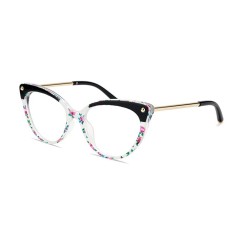 Ochelari cat eye calculator anti lumina albastra Techsuit, negru flowers, F93308 foto