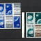 ROMANIA 1957 - SATELITII ARTIFICIALI, TRIPTICURI TETE BECHE, MNH - LP 444b (A)