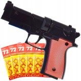 Revolver metalic pe capse, 8 capse, 16 cm &ndash; pistol pentru copii + 5 blistere (360 capse)
