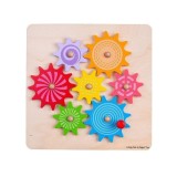 Puzzle din lemn cu rotite, Edc