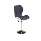 Scaun de bar HM Matrix 2, Ergonomic, Baza fixa, Cadru Cromat, Stofa/Piele ecologica, Inaltime ajustabila, Rotativ, 100 Kg, Alb/Gri