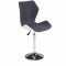 Scaun de bar HM Matrix 2, Ergonomic, Baza fixa, Cadru Cromat, Stofa/Piele ecologica, Inaltime ajustabila, Rotativ, 100 Kg, Alb/Gri