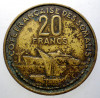 7.416 COTE FRANCAISE DES SOMALIS FRENCH SOMALILAND 20 FRANCS FRANCI 1952, Africa, Bronz-Aluminiu
