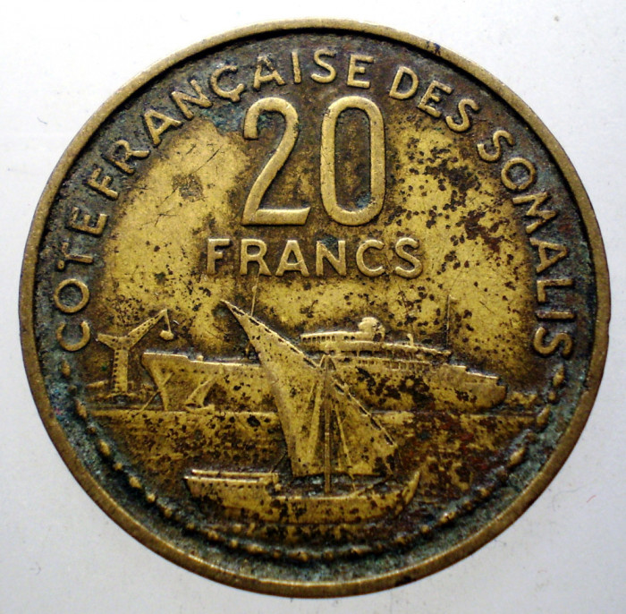7.416 COTE FRANCAISE DES SOMALIS FRENCH SOMALILAND 20 FRANCS FRANCI 1952
