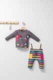 Cumpara ieftin Set 2 piese cu bluzita si pantalonasi pentru fetite Colorful autum, Tongs baby (Culoare: Albastru, Marime: 9-12 luni)