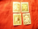 Serie mica RPR 1958 Ciuperci , 4 valori stampilate