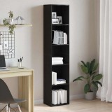 vidaXL Dulap de cărți din stejar negru 40x30x189 cm, lemn stratificat 862469
