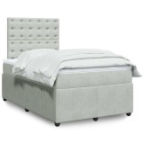 VidaXL Pat box spring cu saltea, gri deschis, 120x190 cm, catifea 3294598