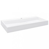 Cumpara ieftin Chiuveta, alb, 100x46x11cm, conglomerat turnat mineral/marmura