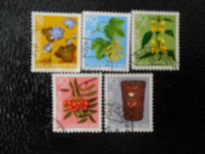 Serie timbre flora flori plante Elvetia stampilate foto