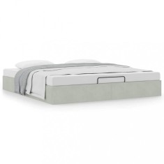 vidaXL Cadru pat otoman fără saltea Gri deschis 180x200 cm catifea