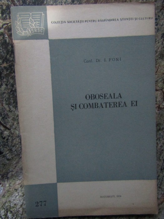 OBOSEALA SI COMBATEREA EI - I. FONI