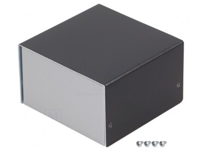 Carcasă aluminiu argintiu 100x103x63 mm foto