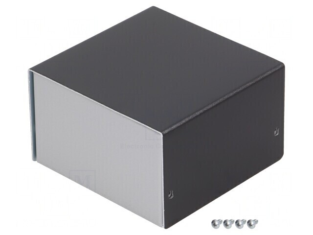 Carcasă aluminiu argintiu 100x103x63 mm