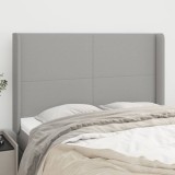 VidaXL Tăblie de pat cu aripioare gri deschis 147x16x118/128 cm textil 3119298
