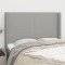 vidaXL Tăblie de pat cu aripioare gri deschis 147x16x118/128 cm textil 3119298