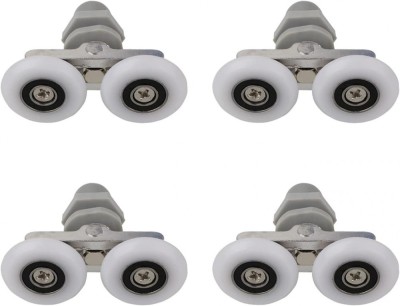 Set 4 role pentru usi de dus, 23 mm, Aluminiu, Alb/Gri foto
