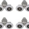 Set 4 role dus, Aluminiu/ABS, 25 x 6 mm, Gri/Alb