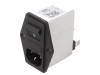 Conector Alimentare AC C14 6A 250VAC Schaffner Filtru Siguranta Montare Panou IEC EN 60939