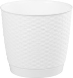 Ghiveci rotund Prosperplast Ratolla Round 250 alb, cu farfurie inclusa